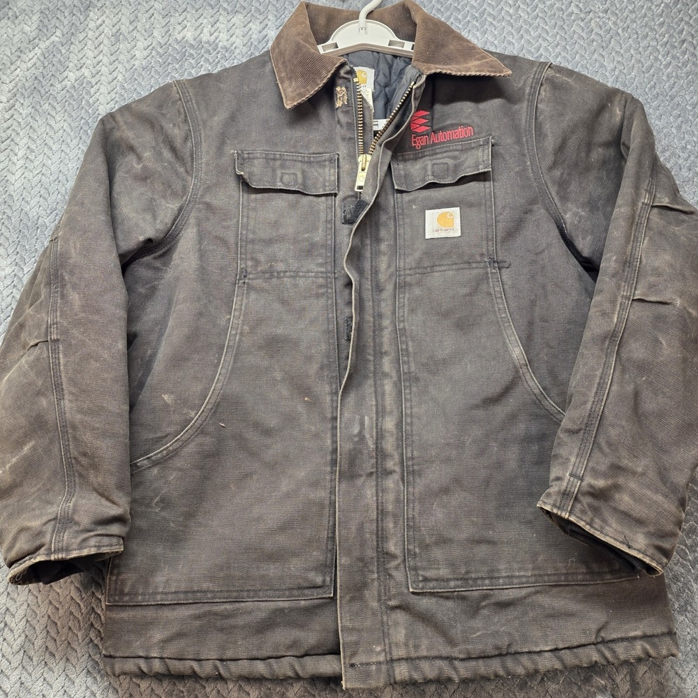Vintage Carhartt C03 Duck Work Jacket Men Medium 40 Regular Black USA Distressed